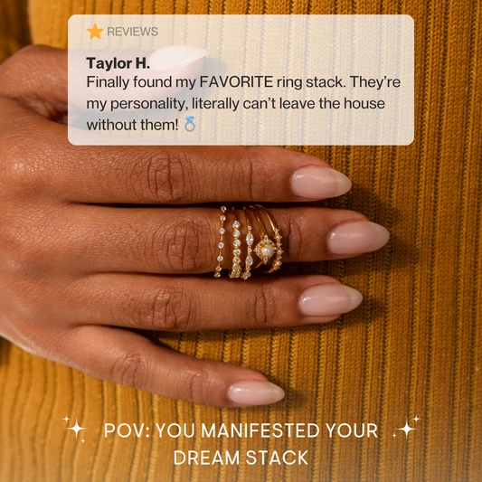 Chic Pearl Diamond Stacking Rings Jewelry Piece
